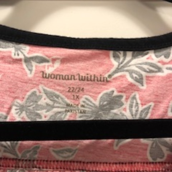 Woman Within Split Neck Tunic 1X - Picture 2 of 4